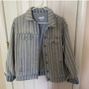 Striped denim jacket